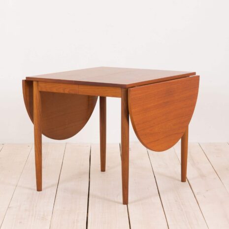 2155 Danish Extension Drop Leaf Table In Teak, 1960s-3 Danish Extension Drop Leaf Table In Teak s scaled