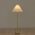 Brass floor lamp with le klint shade  scaled