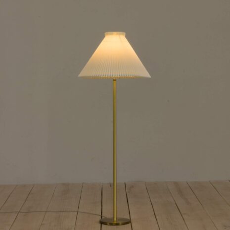 2158 Brass floor lamp with le klint shade-1 Brass floor lamp with le klint shade scaled
