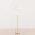 Brass floor lamp with le klint shade  scaled