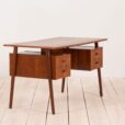 Danish teak mid century double sided desk scaled