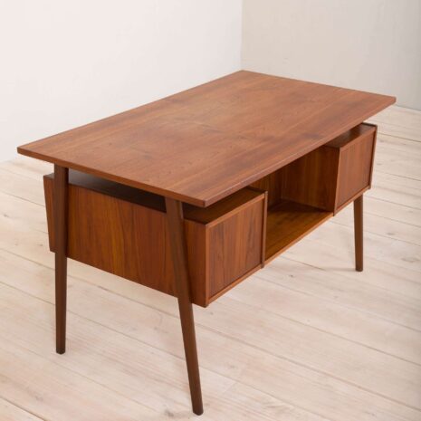 2163 Duńskie tekowe biurko dwustronne z połowy wieku-8 Danish teak mid century double sided desk scaled