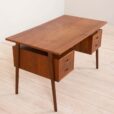 Danish teak mid century double sided desk scaled