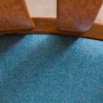 set of  Danish MID CENTURY teak chairs in new blue upholstery  scaled