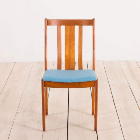 2170 set of 4 Danish MID-CENTURY teak chairs in new blue upholstery-5 set of Danish MID CENTURY teak chairs in new blue upholstery scaled