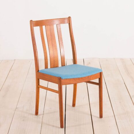 2170 set of 4 Danish MID-CENTURY teak chairs in new blue upholstery-6 set of Danish MID CENTURY teak chairs in new blue upholstery scaled