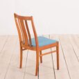 set of  Danish MID CENTURY teak chairs in new blue upholstery  scaled