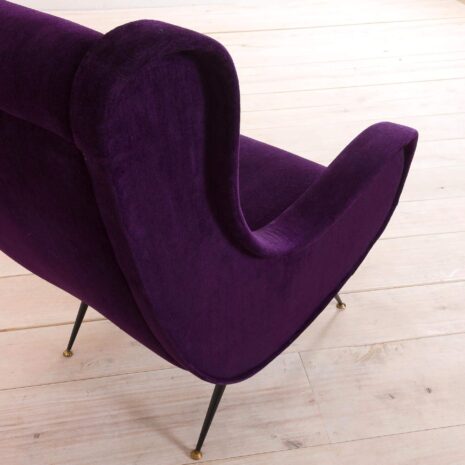 2174 Marco Zanuso Senior Chair reupholstered in Belgian linen, Italy, 60s-10 Marco Zanuso Senior Chair reupholstered in Belgian linen Italy s scaled