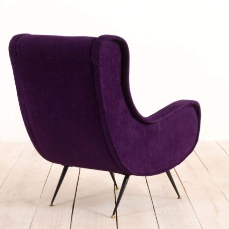 2174 Marco Zanuso Senior Chair reupholstered in Belgian linen, Italy, 60s-5 Marco Zanuso Senior Chair reupholstered in Belgian linen Italy s scaled