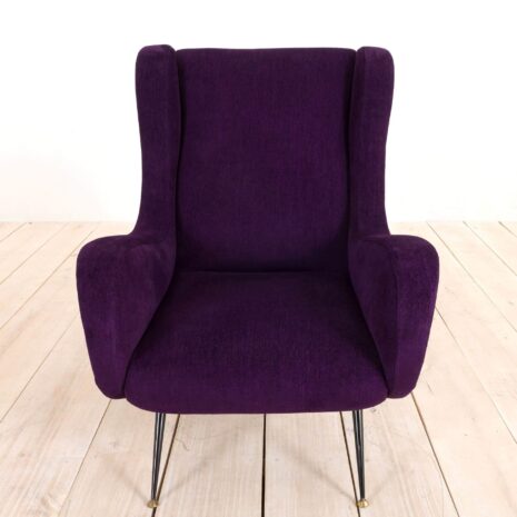 2174 Marco Zanuso Senior Chair reupholstered in Belgian linen, Italy, 60s-7 Marco Zanuso Senior Chair reupholstered in Belgian linen Italy s scaled