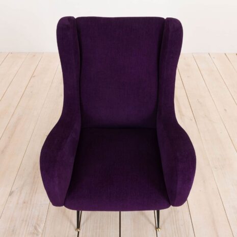 2174 Marco Zanuso Senior Chair reupholstered in Belgian linen, Italy, 60s-8 Marco Zanuso Senior Chair reupholstered in Belgian linen Italy s scaled