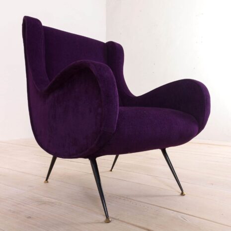 2174 Marco Zanuso Senior Chair reupholstered in Belgian linen, Italy, 60s-9 Marco Zanuso Senior Chair reupholstered in Belgian linen Italy s scaled