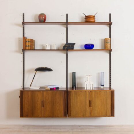 Kai Kristiansen Rosewood wall unit with  cabinets with tambour doors  scaled