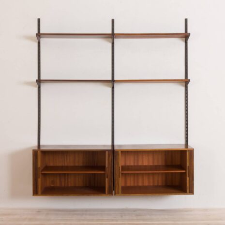 2168 Kai Kristiansen Rosewood wall unit with 2 cabinets with tambour doors-4 Kai Kristiansen Rosewood wall unit with cabinets with tambour doors scaled