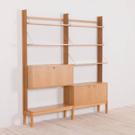 2176 Bruksbo white oak shelving unit by Veggen, 70s, Norway-6 Bruksbo white oak shelving unit by Veggen s Norway scaled