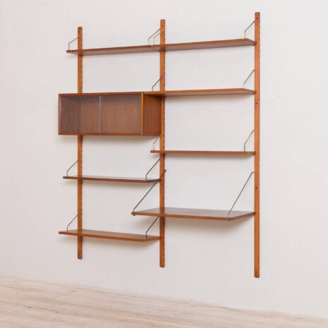 2179 Poul cadovius wall unit with desk and glass doors cabinet-3 Poul cadovius wall unit with desk and glass doors cabinet scaled