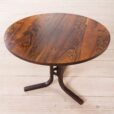 Scandinavian rosewood round side table  scaled