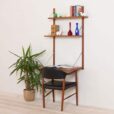 Danish teak wall desk unit  scaled