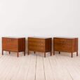 Danish three pieces credenza in rosewood with brass handles  scaled