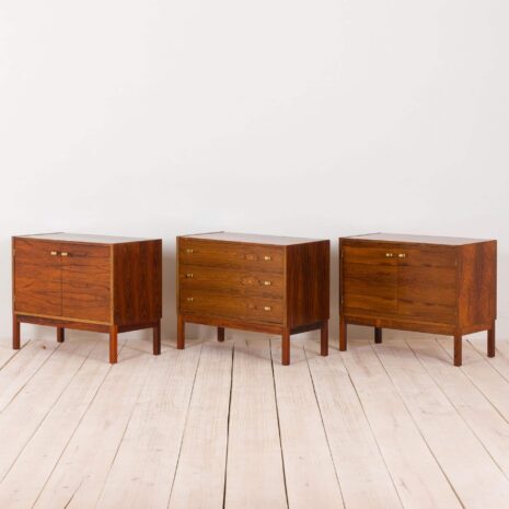 2197 Danish three pieces credenza in rosewood with brass handles-5 Danish three pieces credenza in rosewood with brass handles scaled