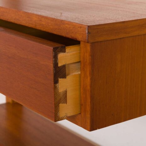 2200 Skandynawska szafka wisząca z drewna tekowego z biurkiem-10 Scandinavian teak wall unit with a desk scaled