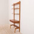 Scandinavian teak wall unit with a desk  scaled