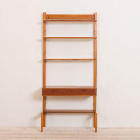 2200 Skandynawska szafka wisząca z drewna tekowego z biurkiem-3 Scandinavian teak wall unit with a desk scaled