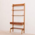 Scandinavian teak wall unit with a desk  scaled