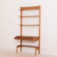 Scandinavian teak wall unit with a desk  scaled