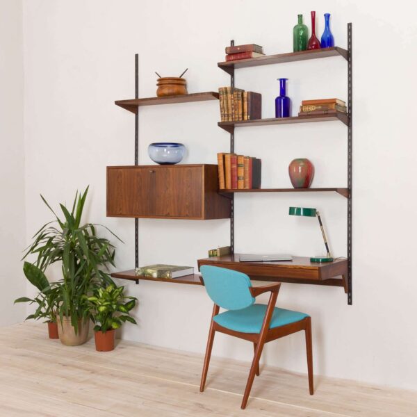 Kai Kristiansen Rosewood Wandschrank mit Barschrank und Schreibtisch mit Schublade