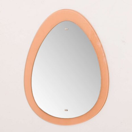 egg shaped s mirror with peach glass frame  scaled