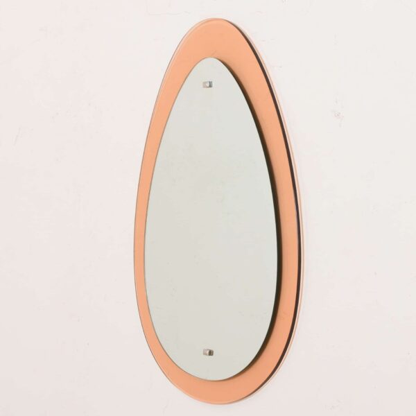 egg shaped s mirror with peach glass frame  scaled