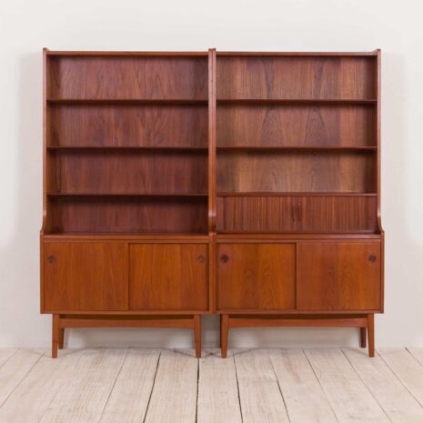 2203 Johannes Sorth for Nexo two pieces bookcase with secretaire in teak-3 Johannes Sorth for Nexo two pieces bookcase with secretaire in teak scaled