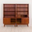 Johannes Sorth for Nexo two pieces bookcase with secretaire in teak  scaled