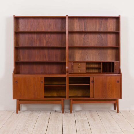 2203 Johannes Sorth for Nexo two pieces bookcase with secretaire in teak-4 Johannes Sorth for Nexo two pieces bookcase with secretaire in teak scaled