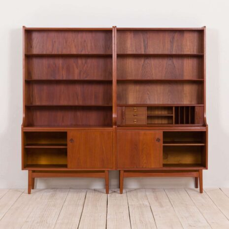 2203 Johannes Sorth for Nexo two pieces bookcase with secretaire in teak-5 Johannes Sorth for Nexo two pieces bookcase with secretaire in teak scaled