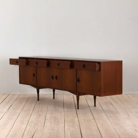 2204 Long Italian sideboard in teak with turned handles-9 Long Italian sideboard in teak with turned handles scaled