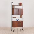 ugly Italian mid century free standing bookshelf wall unit with brass details  scaled