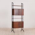ugly Italian mid century free standing bookshelf wall unit with brass details  scaled