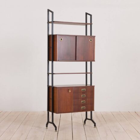 2210 ugly Italian mid century free standing bookshelf wall unit with brass details-2 ugly Italian mid century free standing bookshelf wall unit with brass details scaled