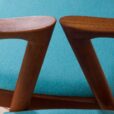 Set of teak Kai Kristiansen chairs in new turquise upholstery scaled