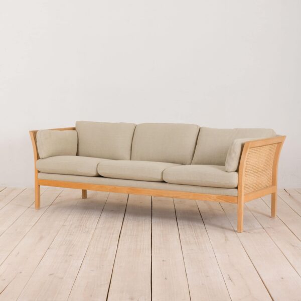 Scandinavian rattan  seater sofa in new upholstery a La Plexus Denmark s  scaled