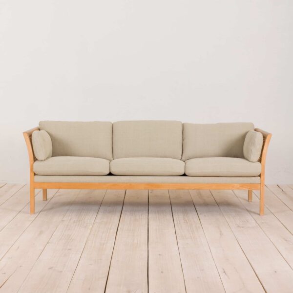 Scandinavian rattan  seater sofa in new upholstery a La Plexus Denmark s  scaled