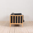 Vintage black leather Stouby  seater sofa
