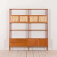 Norwegian free standing wall unit in teak with straw sliding doors  scaled