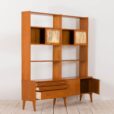 Norwegian free standing wall unit in teak with straw sliding doors  scaled
