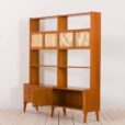 Norwegian free standing wall unit in teak with straw sliding doors  scaled