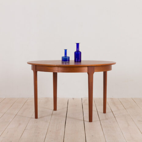 Scandinavian teak dining table round extension vintage table