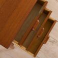 Small Danish free standing teak desk with drawers and cabinet s scaled