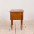 Small Danish free standing teak desk with drawers and cabinet s scaled